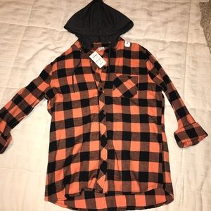 NWT Zumiez Flannel with Hood